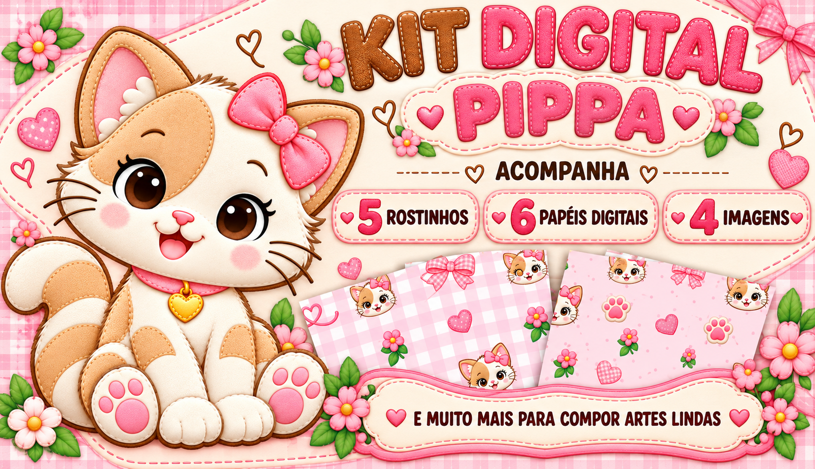 L-DIGITAL – Kit Digital Gatinha Pippa (PRE-VENDA 28/10)